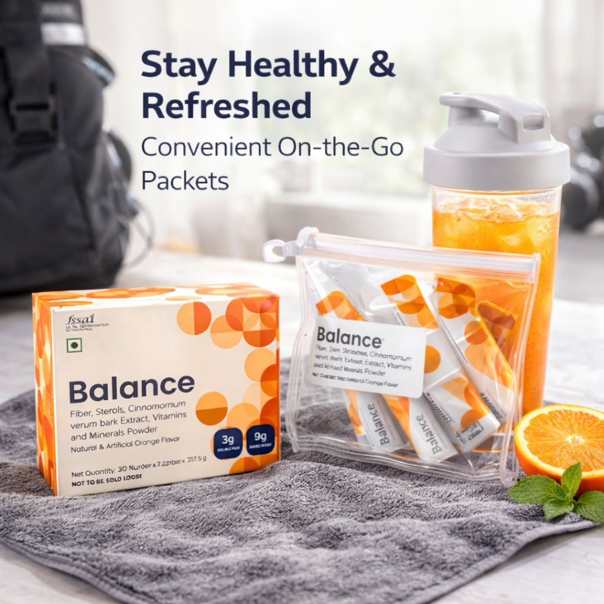 Unicity Balance Fiber Sterols Cinnamon Bark Extract Sachets 2 Box Pack 30 Sachets Each Vitamins and Minerals Adult Daily Use Pack