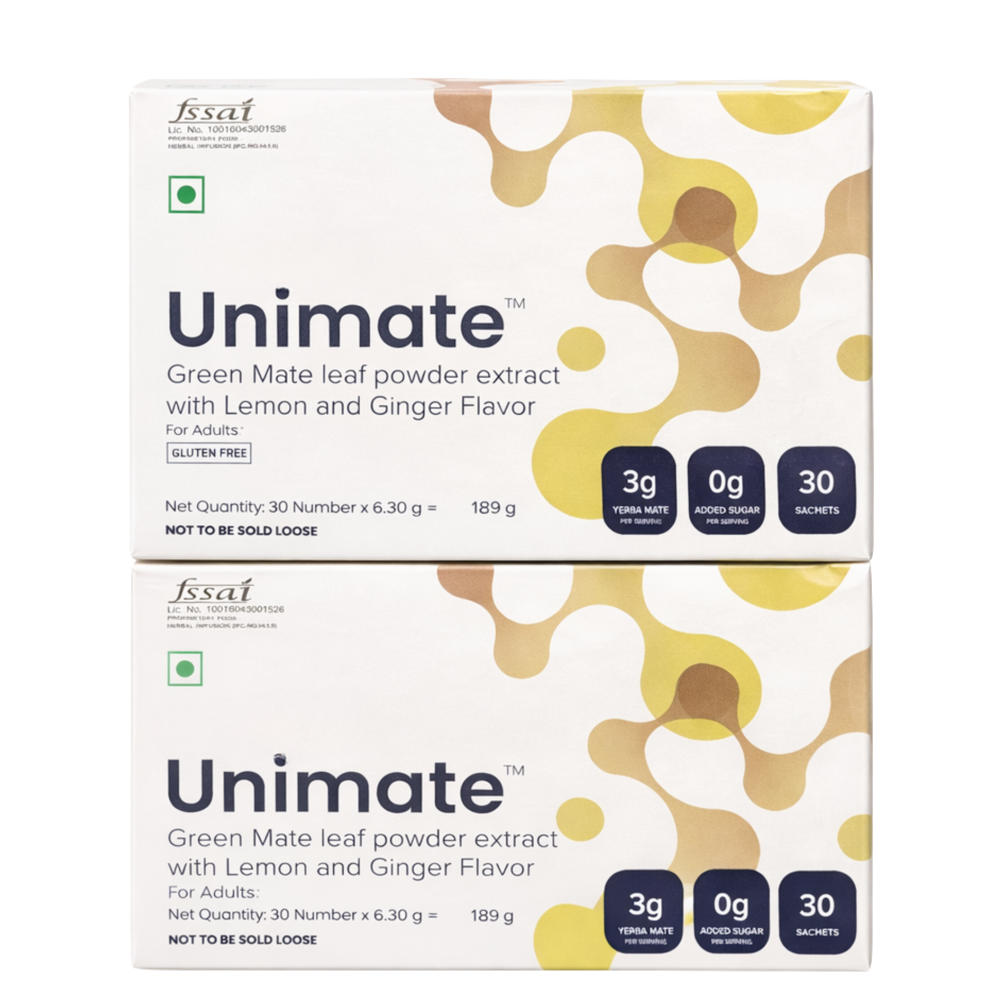 Unicity Unimate Green Mate Leaf Extract Sachets 2 Box Pack 30 Sachets Each Yerba Mate Lemon Ginger Extract Adult Daily Use Pack