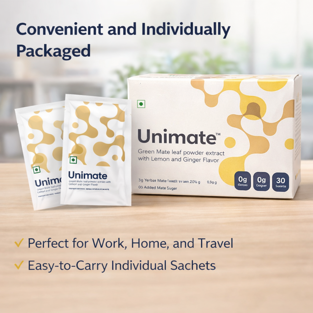 Unicity Unimate Green Mate Leaf Extract Sachets 2 Box Pack 30 Sachets Each Yerba Mate Lemon Ginger Extract Adult Daily Use Pack
