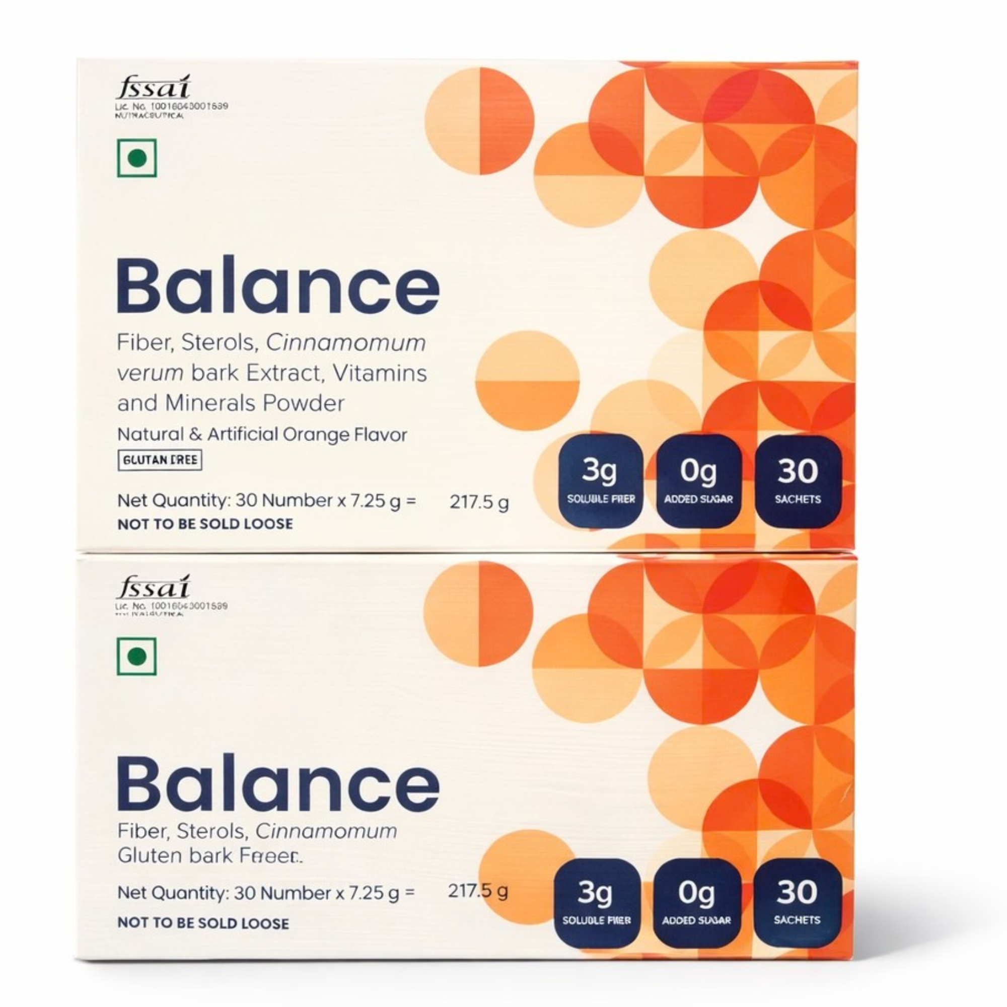 Unicity Balance Fiber Sterols Cinnamon Bark Extract Sachets 2 Box Pack 30 Sachets Each Vitamins and Minerals Adult Daily Use Pack